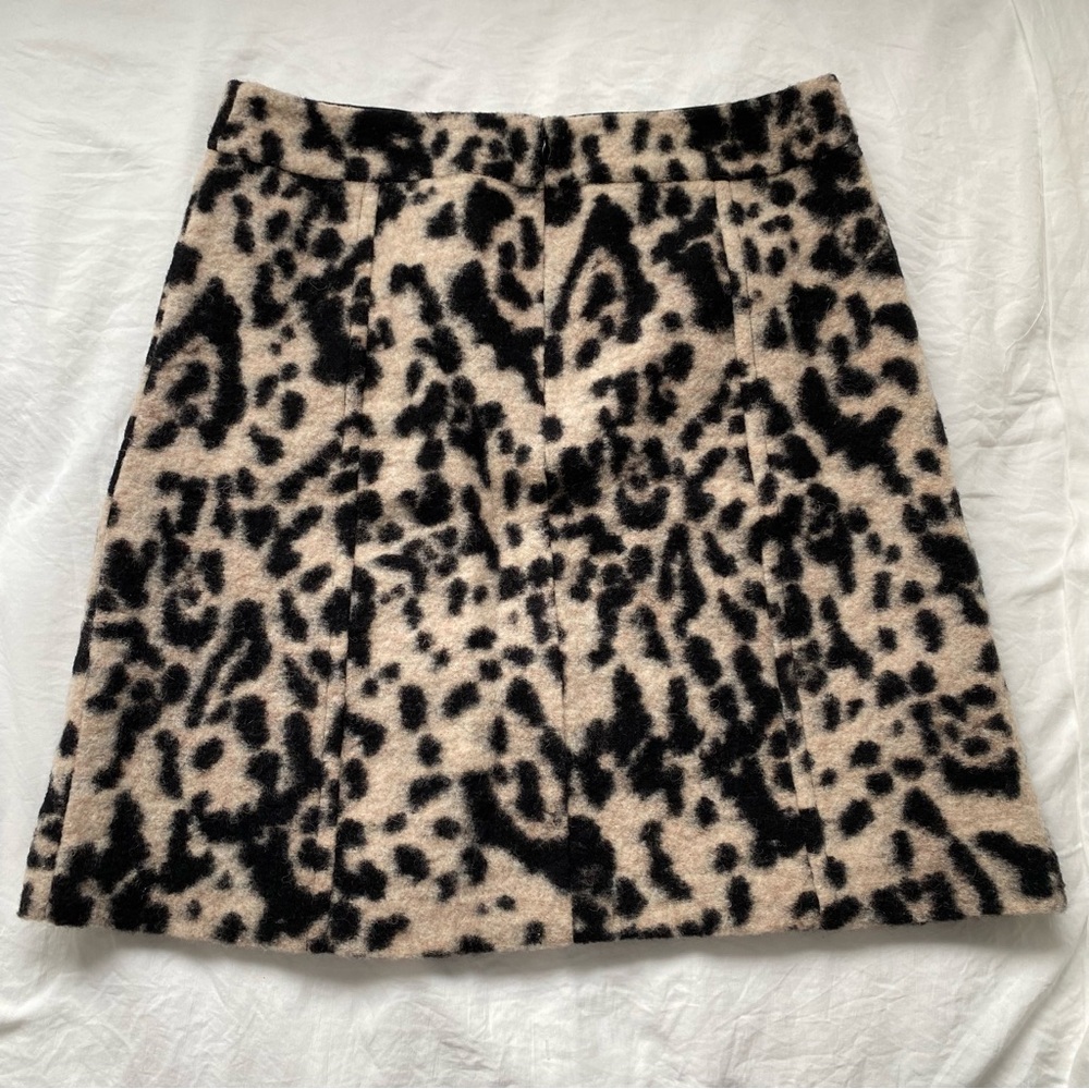 Wool Leopard Print Skirt - Picture 4 of 5